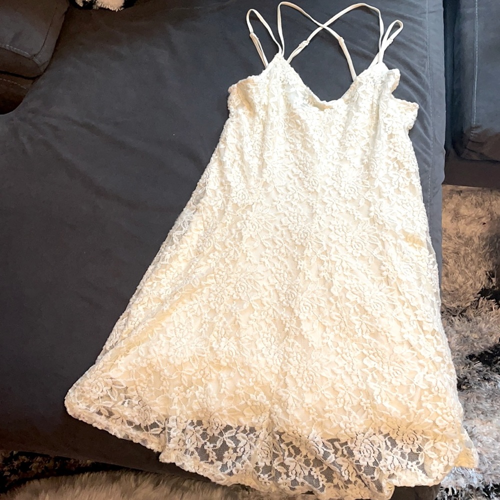 American eagle lace off white dress